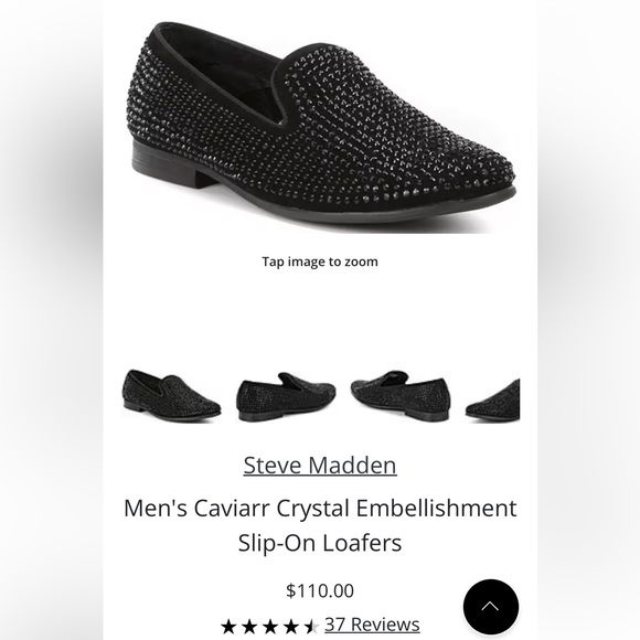 NEW IN BOX Steve Madden Men's Caviar Rhinestone Slipper Loafer size 7.5 - Picture 4 of 16